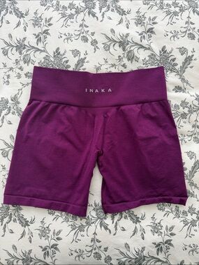 Ina Deep Plum High-Waist Biker Shorts